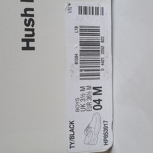 Boys' Hush Puppies Ty Oxford Black Uniform Dress Shoe, Size 4M - Picture 8 of 9